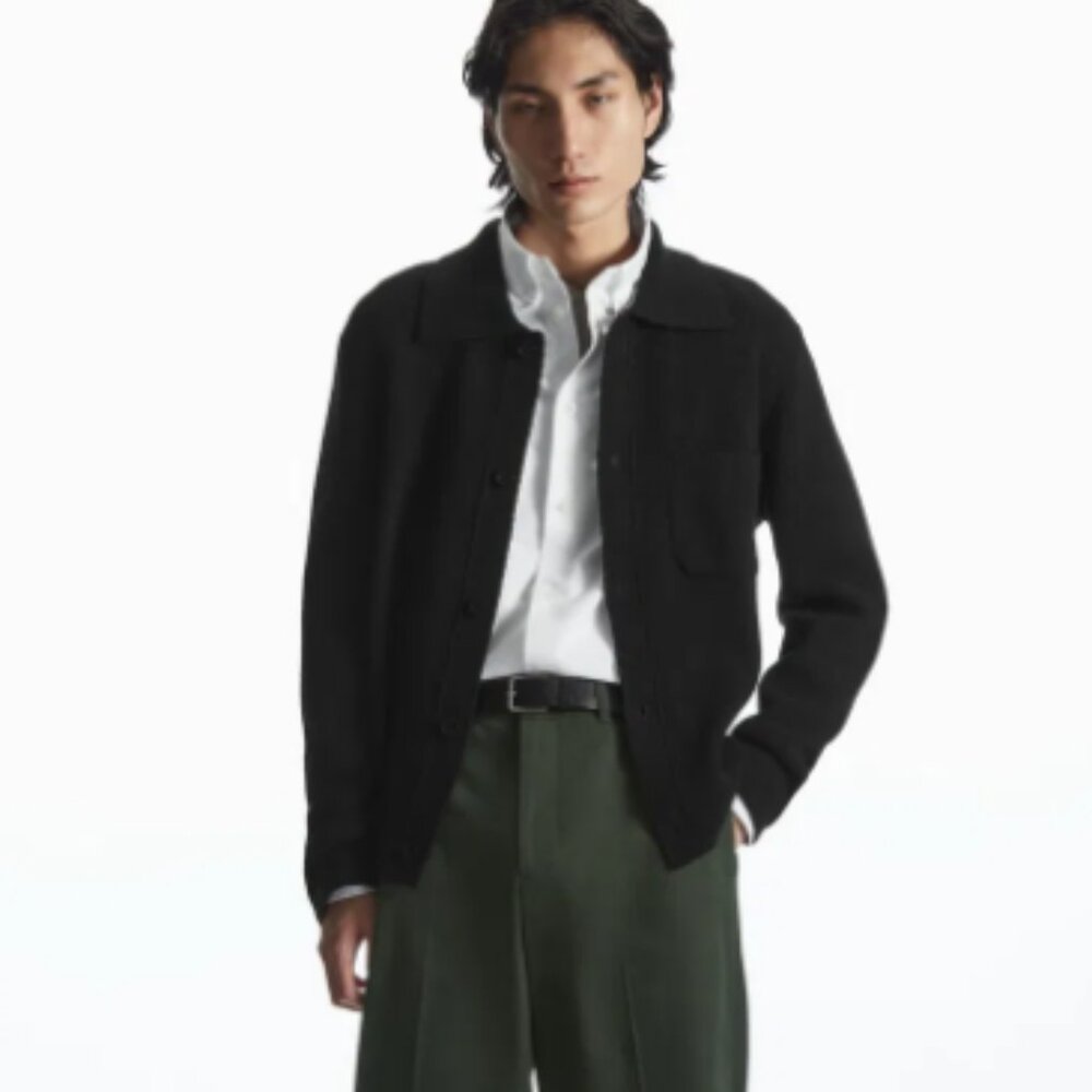 COS Black Men's Cardigan Sweater